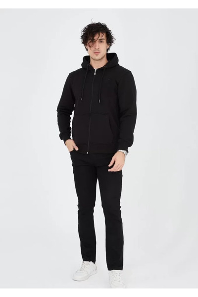 Barış Beauty Dua Giyim Hanorac unisex cu fermoar complet tricou - Negru