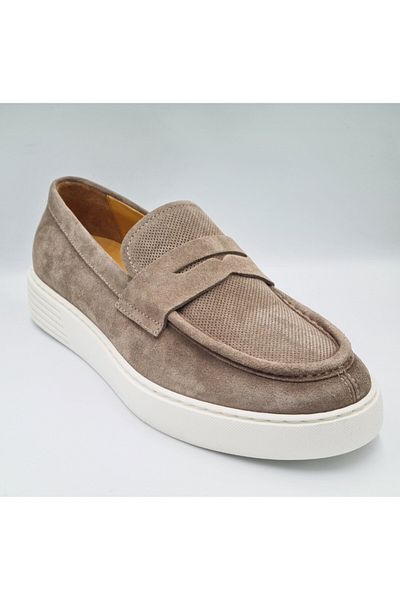 Libero 5504 Mink Color Nubuck Genuine Leather Eva Sole Men's Loafer Shoes