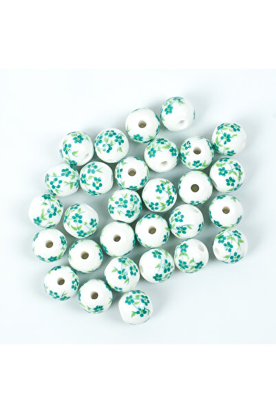 yfhobi 1 Adet - 10 mm Ebruli Desenli Yuvarlak Porselen Boncuk, Porselen Takı ...