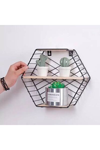 Generica ستاند معدن ارفف لون اسود  شكل سداسي المقاس 11X27X30 سم