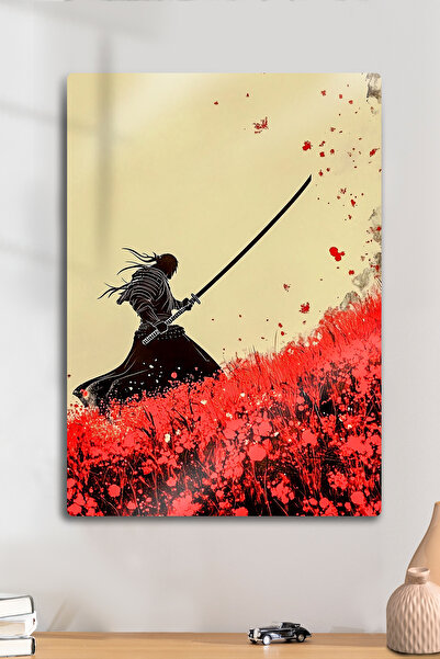 DekorHane Metal Baskı - Samuray, Dekoratif Samurai Anime Tablo