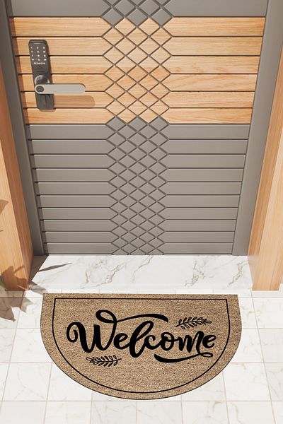 Dormot Home Modern Digital Doormat Brown Welcome Doormat - Front Door Mat