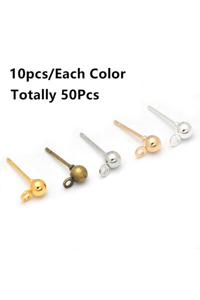 Choice 50 قطعة من أقراط الأذن ذات اللون المختلط مقاس 3 مم، 50 قطعة من أقراط ا...