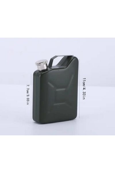 kho military design Flask in the Form of a Gasoline Canister with a Screw Cap from Stainless Steel (Black Color)