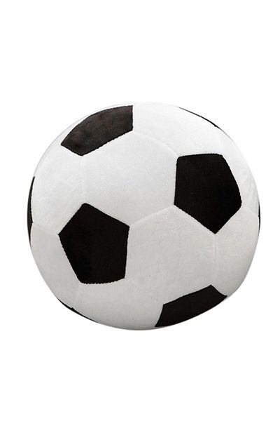 gootrades Black Soccer Sports Ball Throw Pillow Stuffed Soft Plush Toy Realistic Football Home Sofa Decoration