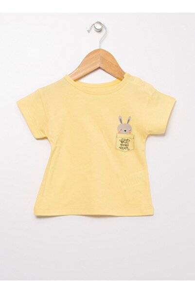 Mammaramma 21hg-11 Bisiklet Yaka Sarı Standart Kalıp Bebek T-shirt