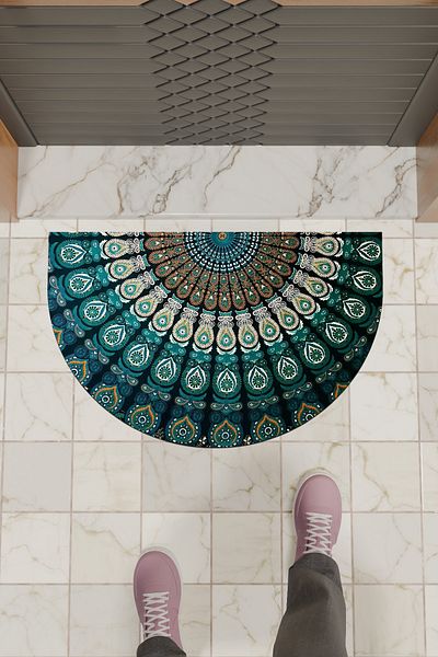 Rugmood Modern Digital Doormat Colorful Mandala Pattern Doormat - Front Door Mat