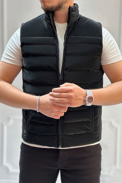 Moderk Men's High Quality Carbon Fabric Seasonal Vest with Inner Pocket