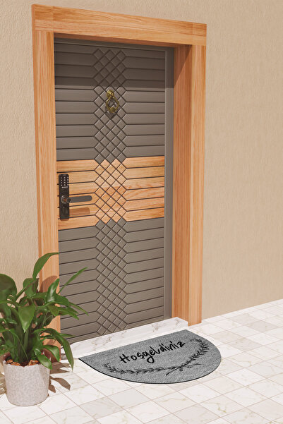 Rugmood Modern Dijital Paspas Gri Hoşgeldiniz Paspas - Kapı Önü Paspası