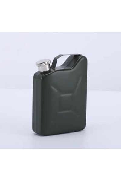kho military design Flask in the Form of a Gasoline Canister with a Screw Cap from Stainless Steel (Black Color)