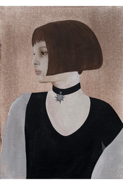 artoloji Sena Saçlı - Mathilda - Kompozit tuval plaka üzeri yağlıboya