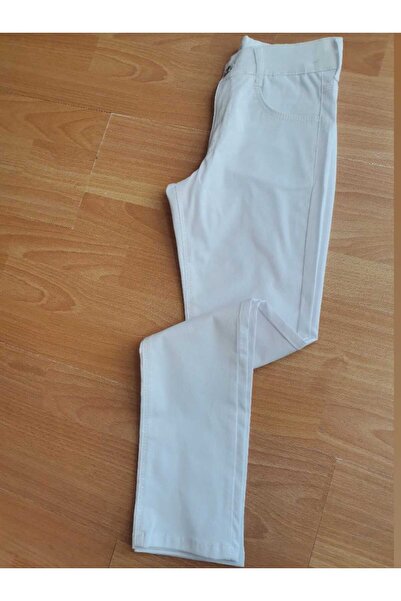 Danunakids Unısex Pantolon Kız Çocuk Erkek Çocuk Beyaz Keten Pantolon