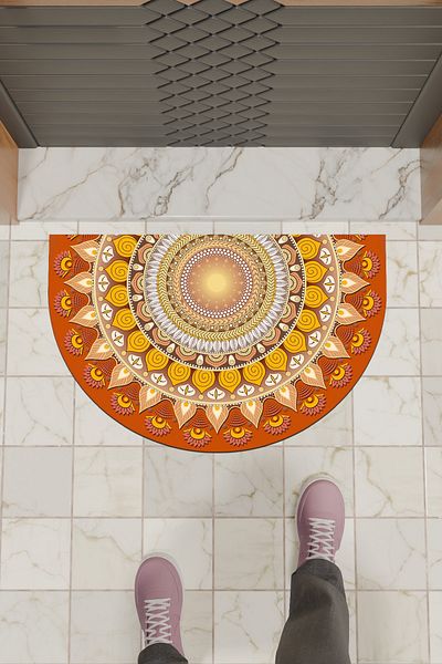 Rugmood Modern Digital Doormat Colorful Mandala Pattern Doormat - Front Door Mat