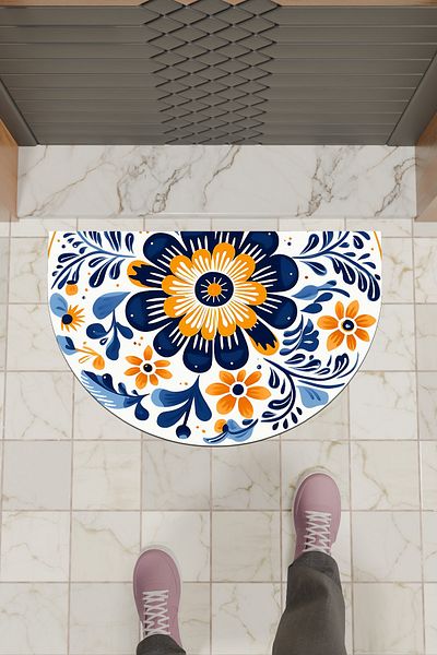 Rugmood Modern Digital Doormat Colorful Mandala Pattern Doormat - Front Door Mat