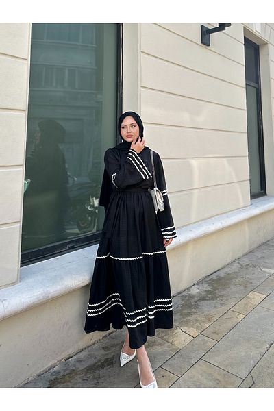 VOLT CLOTHİNG Γυναικείο λινό φόρεμα με λεπτομέρεια ραφής