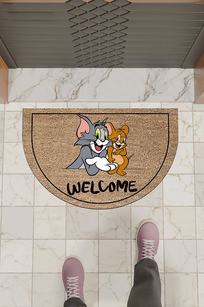 Dormot Home Modern Digital Doormat Brown Tom and Jerry Doormat - Front Door Mat