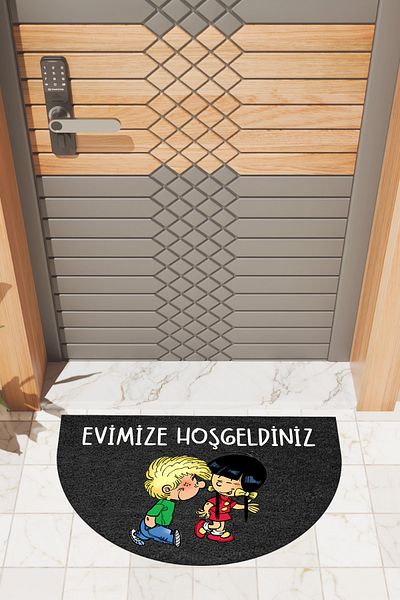 Rugmood Modern Digital Doormat Black Chen and Cedric Doormat - Front Door Mat