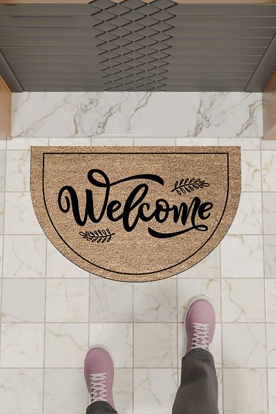 Dormot Home Modern Digital Doormat Brown Welcome Doormat - Front Door Mat