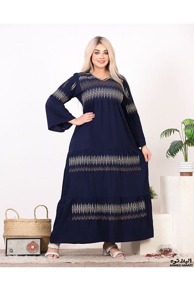 Genrics Comfortable and flowing embroidered cotton fabric reception jalabiya