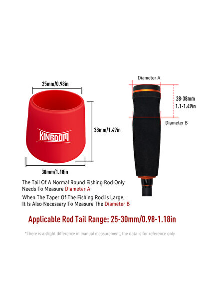 Choice كينجدوم أحمر L غطاء حماية لمقبض صنارة الصيد كينجدوم، واقي سفلي، سدادة ...