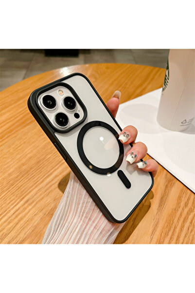 Choice جراب شحن لاسلكي فاخر مقاوم للصدمات لهاتف iPhone 13 ProMax باللون الأسو...