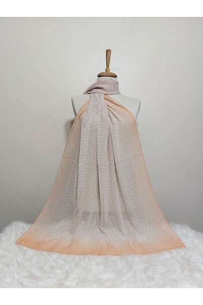 REMOMODA 180X70 cm Small Leaf Patterned Chiffon Shawl