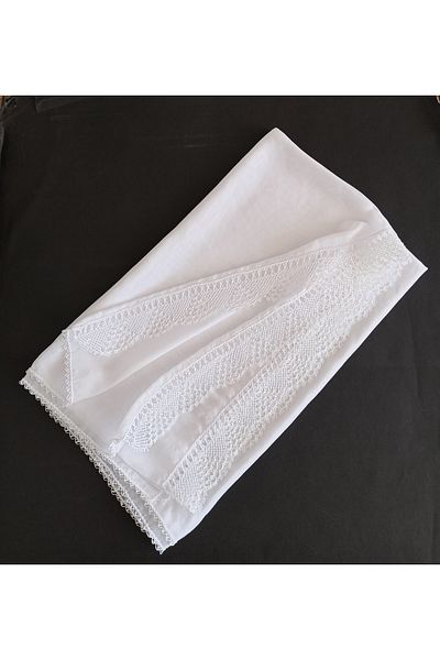 arzumçeyiz White 140*70 cm Size Handwork Иgne Embroidery Mevlüt Hijab