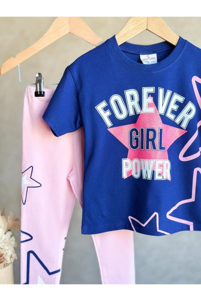 Pinkitokids Girl Power Sim Printed T-Shirt and Leggings Set
