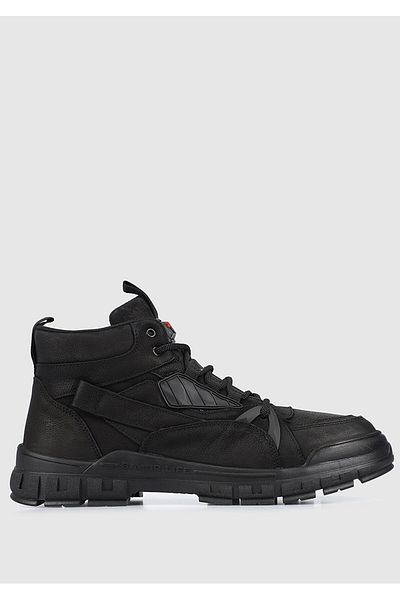 Provoq Ανδρικές μπότες στρατού - Μαύρο δερμάτινο Nubuck