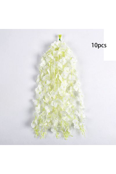 Choice White 10pcs Artificial Wisteria Hanging Flower Garland, Silk Flower Vine For Wedding, Party, Home, G