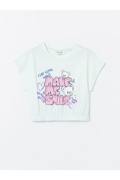LC Waikiki Νέα σεζόν Crew Neck Girl's Crop Tisort - S5JD03Z4