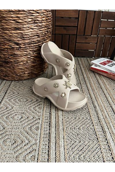 Behtah Kundura Παντόφλες Slide με ψηλή χοντρή σόλα Garden Beach Pool Sea Summer Casual Παντόφλες