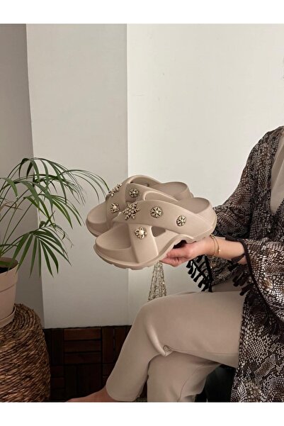 Behtah Kundura Παντόφλες Slide με ψηλή χοντρή σόλα Garden Beach Pool Sea Summer Casual Παντόφλες