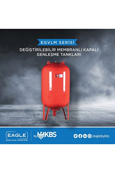 Eagle 100 LT 16 BAR Değiştirilebilir Membranlı Dikey Genleşme Tankı