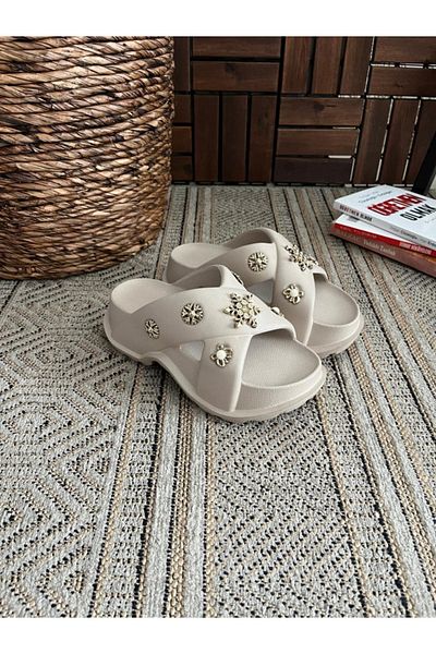 Behtah Kundura Παντόφλες Slide με ψηλή χοντρή σόλα Garden Beach Pool Sea Summer Casual Παντόφλες