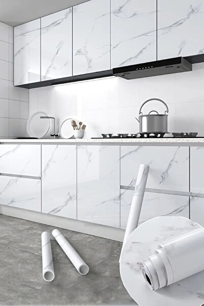 300cm X 60 Cm Marble Patterned Table Countertop Kitchen Waterproof Adhesive Foil Sticker.