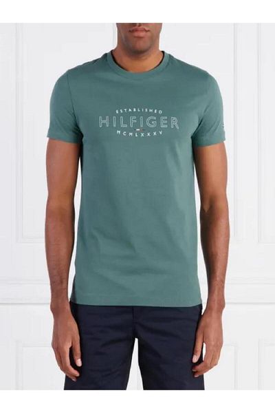 Tommy Hilfiger Organic Cotton Curve Logo Slim Fit Men's T-Shirt