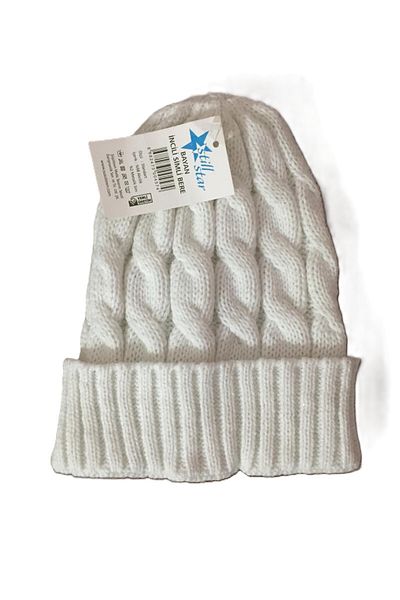 Kcrhome Still Star 98% acrilic perlat sclipici Beretă și alb
