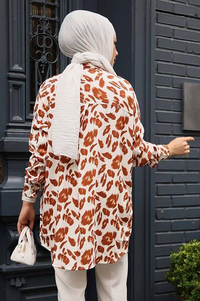Neva Style منقوشة تان الحجاب تونك 20416TB