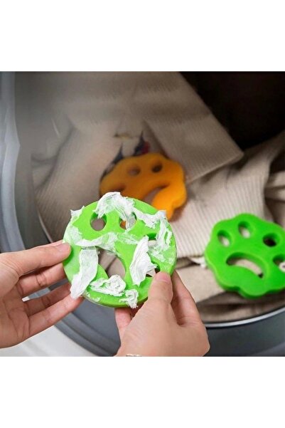 shopwave 2 Pieces Paw Shaped Colorful Hair Cleaning Apparatus for Pets and Washing Machine (5047)