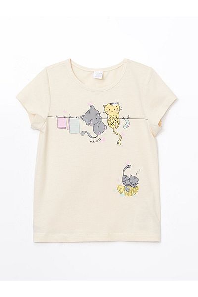 LC Waikiki Κοντομάνικο μπλουζάκι για κορίτσια LCW Crew Neck