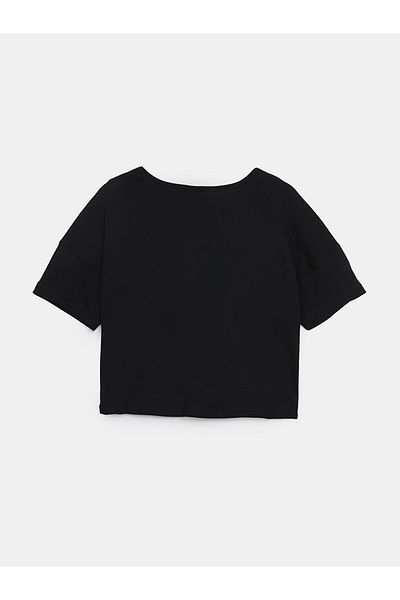 LC Waikiki Tricou Crop pentru fete cu gât crew de sezon nou - S5FB30Z4