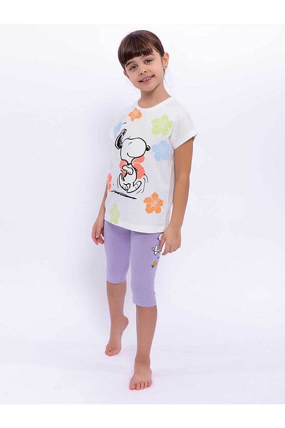 SNOOPY 3-8 Years Girl's Cream Tights Set