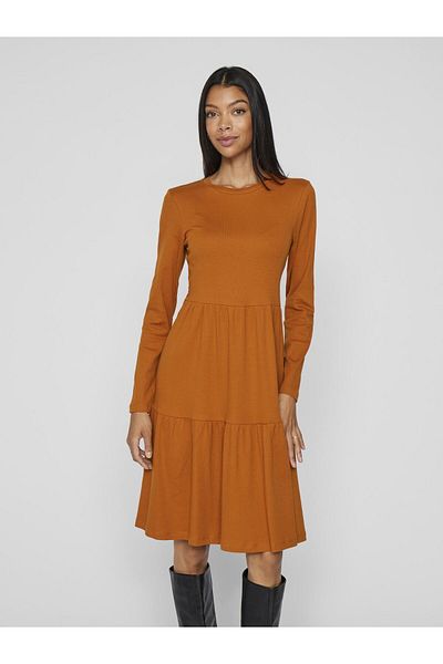 VILA Kleid in Knielänge Langarm