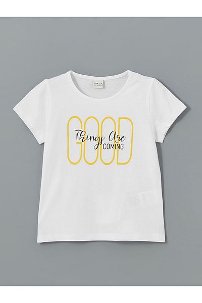 LC Waikiki Tricou pentru fete cu gât crew de sezon nou - S5EV93Z4