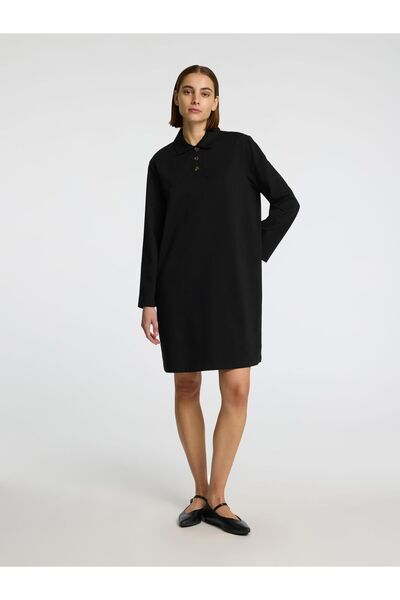 Selected Femme Kleid mit langen Ärmeln Polo-Style