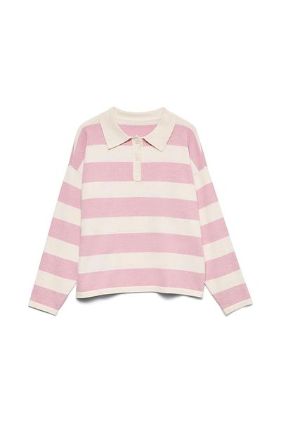 Vero Moda Strickpullover VMARI Gestricktes Poloshirt