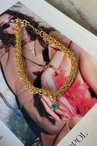 Trendy Butik محبوك نموذج عين الشر المتدلي خلخال