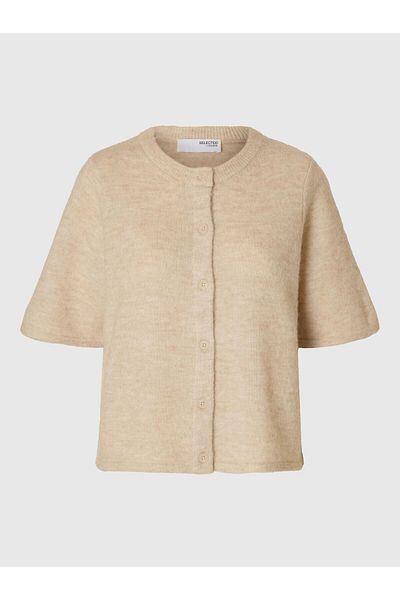 Selected Femme Strickjacke Wollgemisch Kurzarm