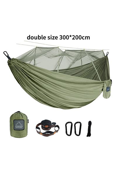 Choice Double Army Green Single And Double Size Nylon Fabric Portable Travel Outdoor Camping Hanging Sleepi